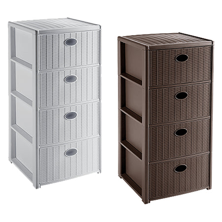 Cassettiera 'Elegance' Cm 40X40Xh80 - Bianca - Stefanplast