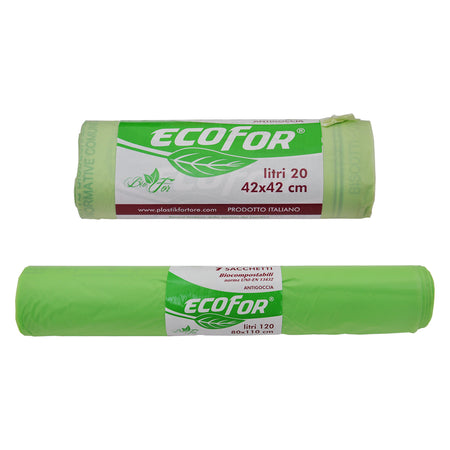 Sacchetti Raccolta Differenziata Compostabili Cm. 80X110 - Cf. 7 Pz