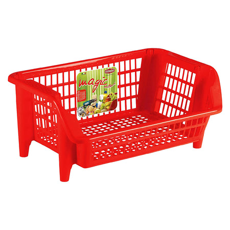 Cestello Impilabile 'Bocca Di Lupo' Col. Rosso - Cm 54 X 38 H 24- 10 Pezzi - Stefanplast