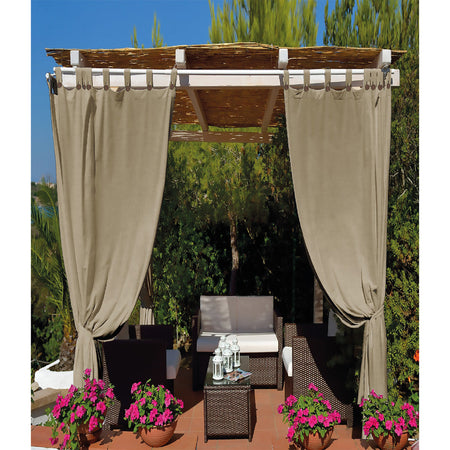 Tenda Per Gazebo Con Passanti E Bottoni Tipo 'Lux' Cm.140 X H.270 - Tortora - Made In Italy