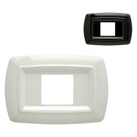 Placca 'Tondò' Unel Centrata 2599/N Nera - Feb