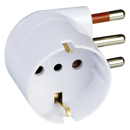 Adattatore Singolo Spina 90 ° 'Salvaspazio' Spina 2P + T 16A - Rosi