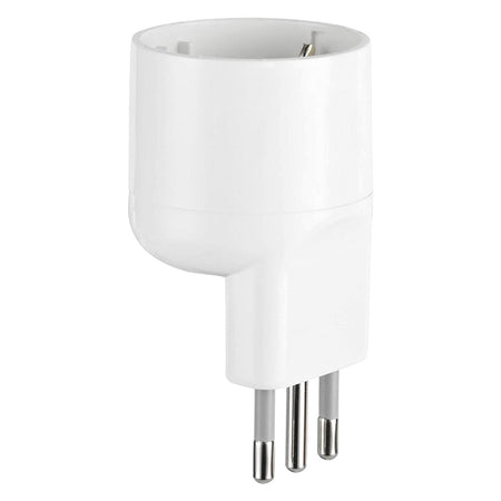 Adattatore Singolo Spina Asimmetrica 'Salvaspazio' Spina 2P + T 16A Bianco - Art.71064- 25 Pezzi - Electraline