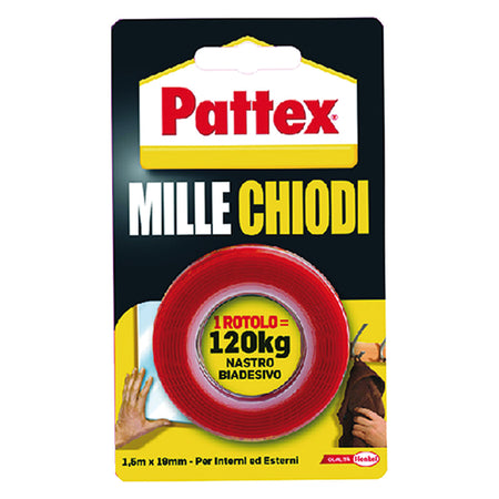 Nastro Biadesivo 'Millechiodi' Mm 19 X 1,5 Mt- 12 Blister - Pattex