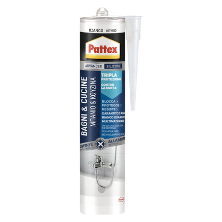 Pattex Bagni & Cucine '3X Protection' Ml.330 - Bianco- 12 Pezzi - Pattex