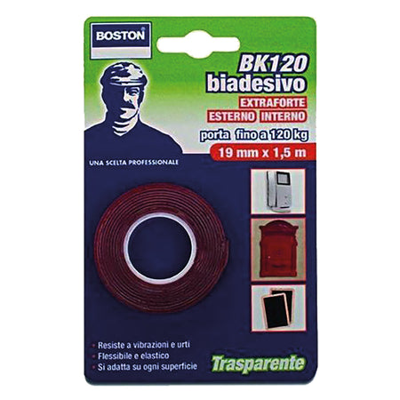 Nastro Biadesivo Extra Forte Invisibile Mm. 19 X 1,5 Mt - Boston