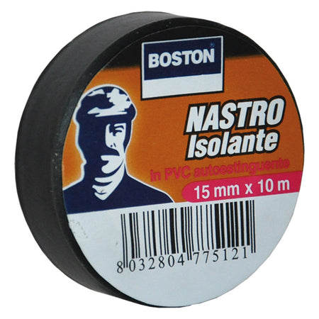 Nastro Isolante Mm. 19 X 25 Mt - Nero- 8 Pezzi - Boston