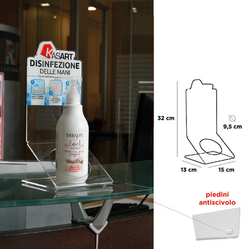 Porta Flacone Igienizzante Da Banco Con Igienizzante Ml 500 Omaggio - Kasart