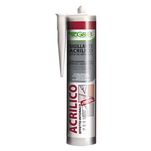 Silicone Acrilico Effetto Ruvido 'Gebosil' Bianco Ml 310- 24 Pezzi - G&B