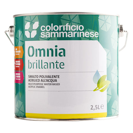 Smalto All'Acqua 'Omnia' Lt. 0,750 Giallo Brillante- 6 Pezzi - Colorificio Sammarinese