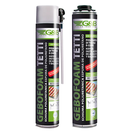 Schiuma Poliuretanica Tegole E Coppi 'Gebofoam' Ml 750 Tipo S - Manuale- 12 Pezzi - G&B
