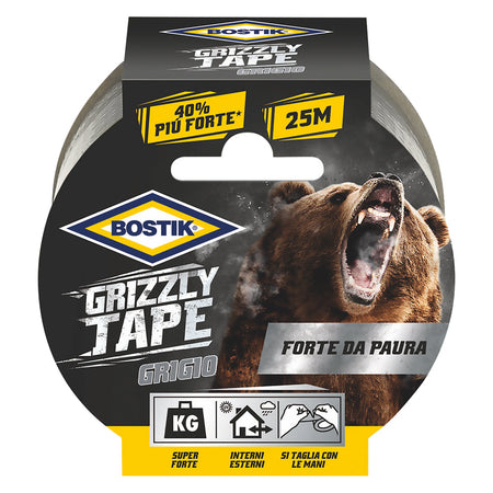 Nastro Telato 'Grizzly Tape' Mm 50 X 25 Mt - Grigio- 6 Rotolo - Bostik