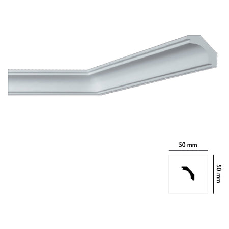 Cornice Decorativa Per Soffitto Mod. I707 - Mm. 50X50- 55 Pezzi - Bovelacci