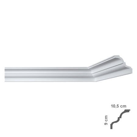 Cornice Decorativa Per Soffitto Mod. I777 - Mm 105 X 90- 45 Pezzi - Bovelacci