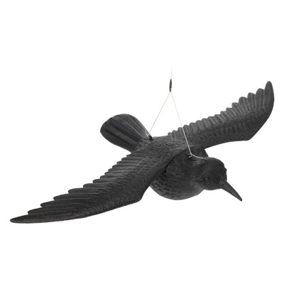 Statuetta Scaccia Volatili A Forma Animale Corvo In Piedi - Cm 35 X 19 X 13
