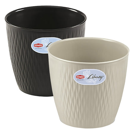 Vaso Tondo 'Liberty' Ø 25 X H.23 - Grigio Quarzo - Stefanplast