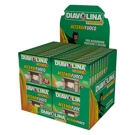 Espositore Diavolina Accendifuoco 40 Cubi Da Banco 48 Cf. Cm.37 X 29 X H.29,5 - Diavolina