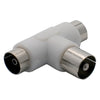 Adattatore Partitore Tv A 'T' 2 Spine / 1 Presa - Busta Append.- 10 Pezzi - Metronic
