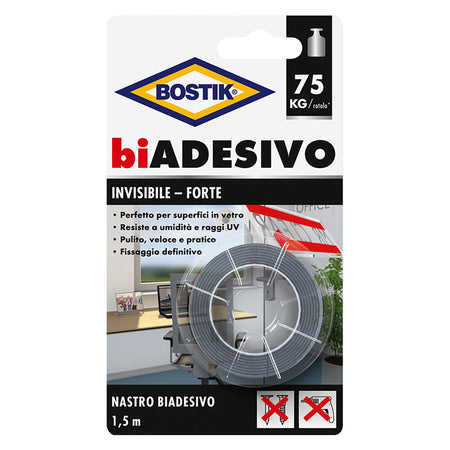 Nastro Biadesivo In Schiuma Invisibile Mm. 19 X 1,5 Mt- 6 Pezzi - Bostik