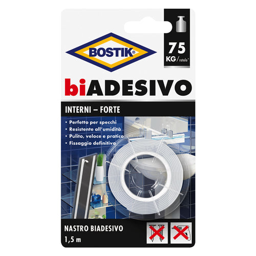 Nastro Biadesivo In Schiuma Per Interni Mm. 19 X 1,5 Mt- 6 Pezzi - Bostik