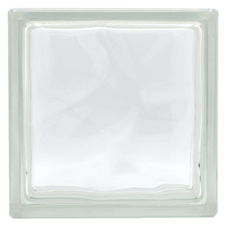 Mattone In Vetrocamera Ondulato Cm 19 X 19 X 8 - Blu- 6 Pezzi