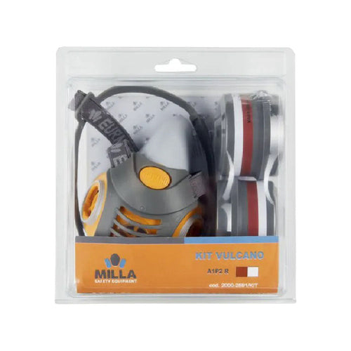 Maschera Respiratoria Bifiltro 'Vulcano' In Kit Con Coppia Filtri Abek1P3 - Milla