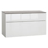 Panca Doppio Cassetto Linea 'Galaverna' Cm. 35 X 90 X H.50 - Cemento/Bianco - Composad