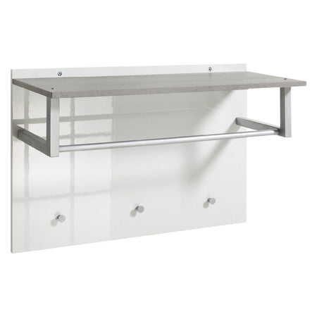 Pensile Ingresso Appendiabiti Linea 'Galaverna' Cm. 36 X 90 X H.60 - Cemento/Bianco - Composad