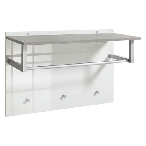 Pensile Ingresso Appendiabiti Linea 'Galaverna' Cm. 36 X 90 X H.60 - Cemento/Bianco - Composad