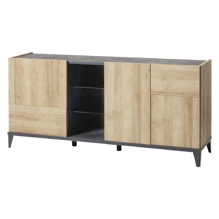 Contromobile Linea 'Vittoria' Cm. 45 X 180 X H.84 - Rovere/Grigio (3 Ante) - Composad