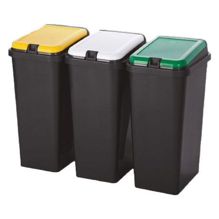 Pattumiera Raccolta Differenziata Set 'Bido'' 45 Lt. Cm 29 X 39 X 64,2 - Tontarelli