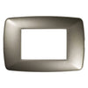 Placca Colore Acciaio Spazzolato 'Brio' 3 Posti - 3203/As' - Feb