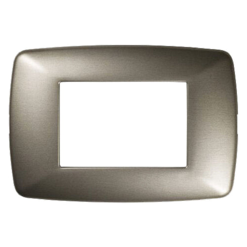 Placca Colore Acciaio Spazzolato 'Brio' 3 Posti - 3203/As' - Feb