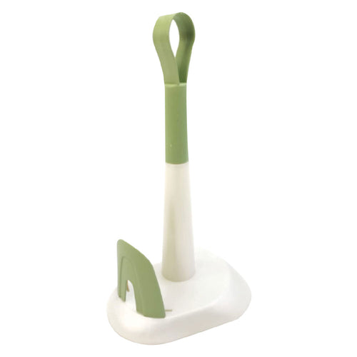 Portarotolo 'Unico' Da Cucina In Plastica, Porta Scottex Carta Cucina, Colore Bianco Perla E Verde, Made In Italy Ecoplast