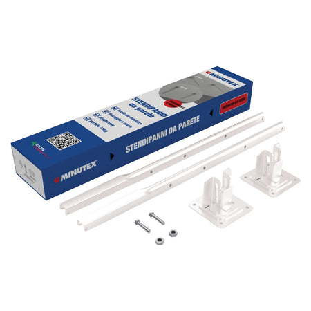 Stendibiancheria Ribaltabile Da Muro Verniciato Bianco