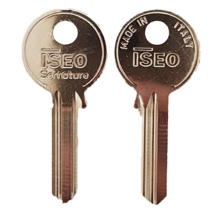 Chiave Ottone Nichelato '020159' Lunghezza 24,3 Mm - 5 Spine- 10 Pezzi - Iseo