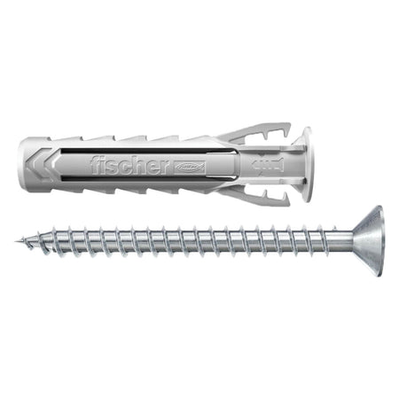 Tassello Nylon Con Vite 'Sx Plus -S' Ø 10 X 50 - Vite 6 X 60 Mm- 25 Pezzi - Fischer