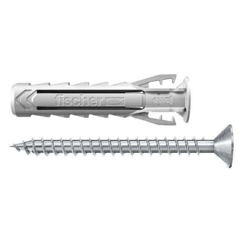 Tassello Nylon Con Vite 'Sx Plus -S' Ø 8 X 40 - Vite 5 X 50 Mm- 50 Pezzi - Fischer