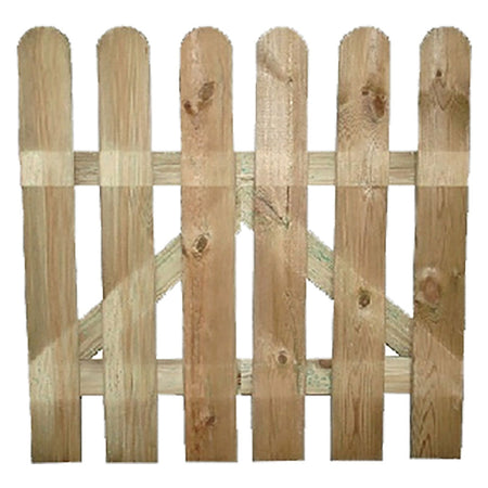 Cancello In Legno 'Lamelle' Cm. 100 X H.100 - 7 Lamelle 15 X 85 Mm