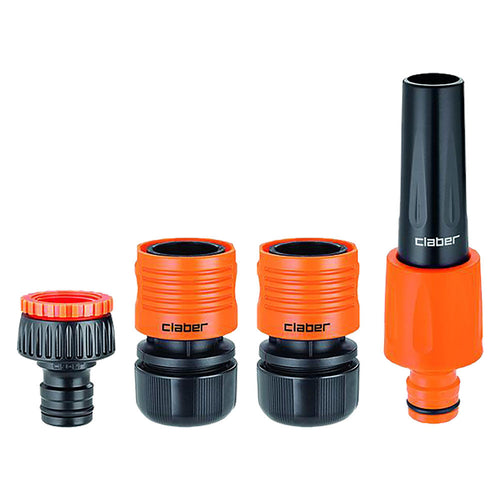 Lancia E Raccordi Rapidi In Set 'Max Flow' Art. 9656 - 4 Pezzi Blister - Claber