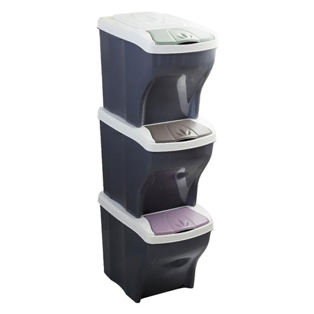 Pattumiera Raccolta Differenziata Set 'Poker Tris' 20 Lt. Cm 28 X 40 X 31 H - Bama