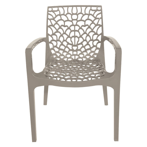 Sedia In Polipropilene Con Braccioli 'Gruvyer' Moka - Grandsoleil