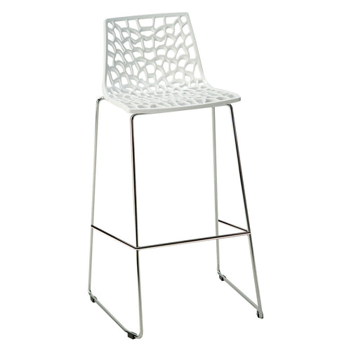 Sedia Sgabello In Metallo / Plastica 'Spider' Seduta Bianca - Grandsoleil
