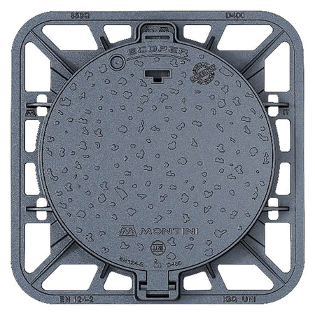 Chiusino In Ghisa Classe D400 Ecoper Q - 85 X 85 - Botola 65 Cm / Kg 60,5 - Montini