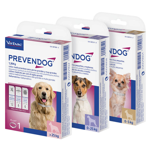 Collare Antiparassitario Per Cani 'Prevendog' Da 0 A 5 Kg - Cm. 35 (Scatola 2 Pezzi) - Virbac