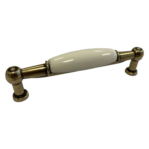 Maniglia Per Mobili Base Ott.Vecchio / Fondo Avorio Senza Decoro- 5 Pezzi