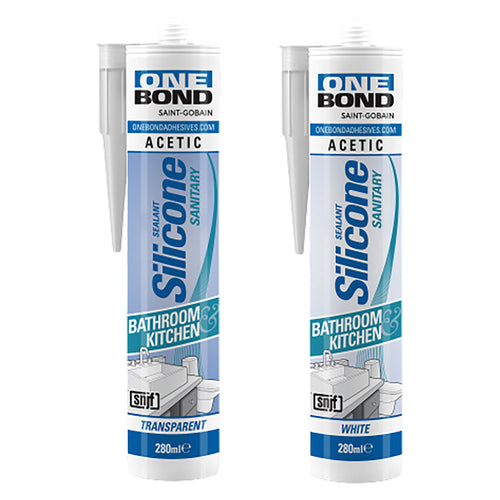 Silicone Acetico Per Sanitari Bianco Ml 280- 12 Pezzi - Onebond