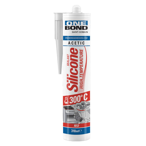 Silicone Acetico Alta Temperatura 'High Temperature' Rosso Ml 310- 12 Pezzi - Onebond