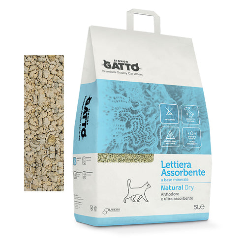 Lettiera Igienica 'Natural Dry' 5 Lt- 4 Pezzi - Signor Gatto