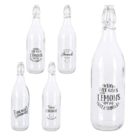 Bottiglia In Vetro 'Decorata' 1000 Ml- 12 Pezzi